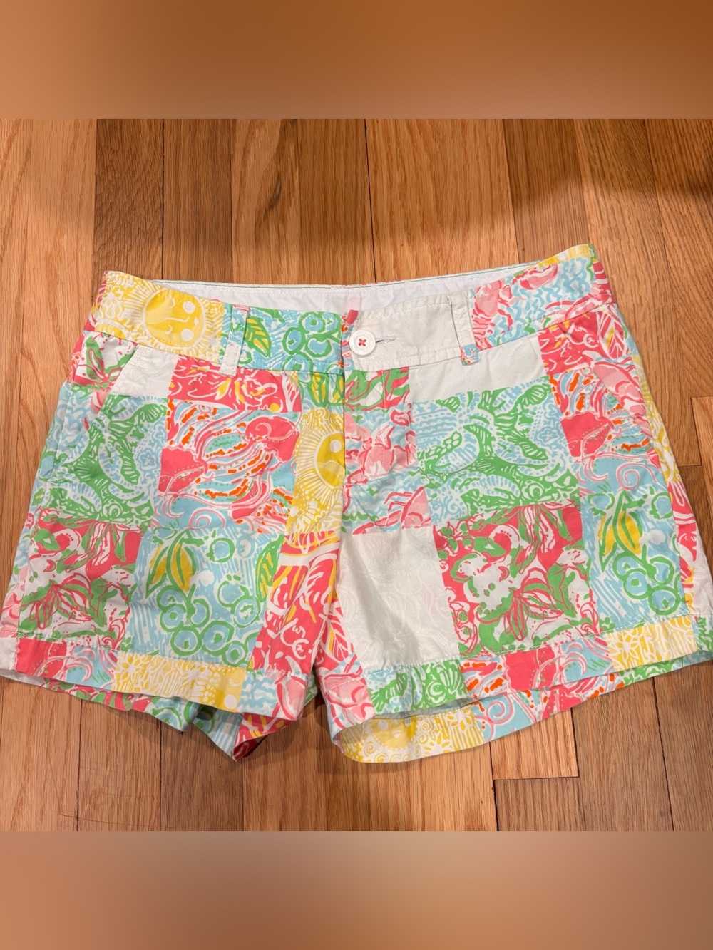Lilly Pulitzer Callahan Short Multi State Print Patchwork size 6